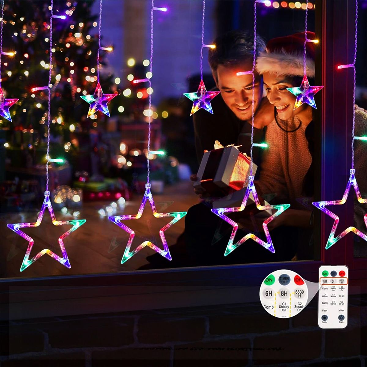 Cortină LED Stele Multicolor cu Telecomandă GL2005