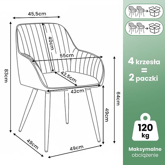 4x Scaun rotativ din catifea cu cusături Bej TURNO Picioare negre