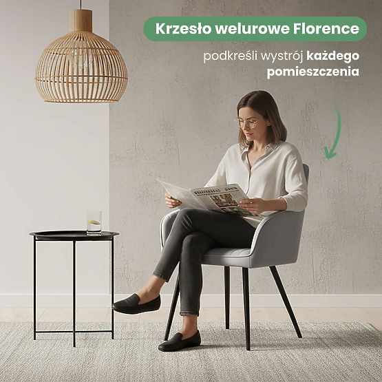 4x Scaun tapițat din catifea cu cusături verticale Gri FLORENCE Picioare negre