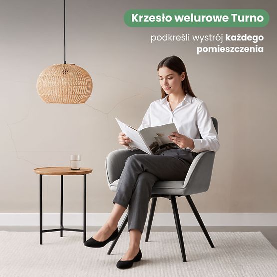 6x Scaun rotativ din catifea cu cusături Gri TURNO Picioare negre