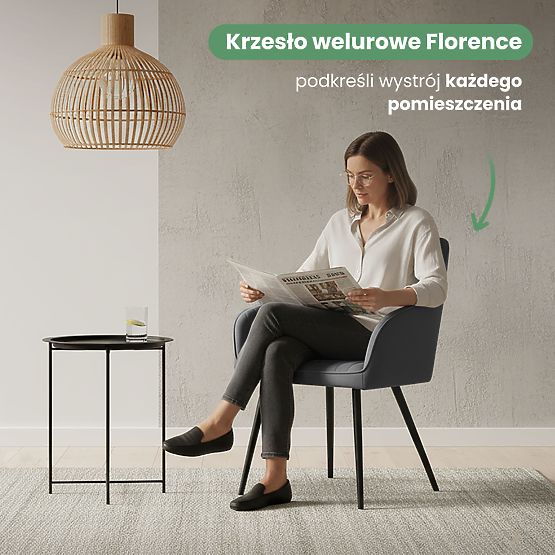 6x Scaun tapițat din catifea cu cusături Grafit Închis FLORENCE Picioare Negre