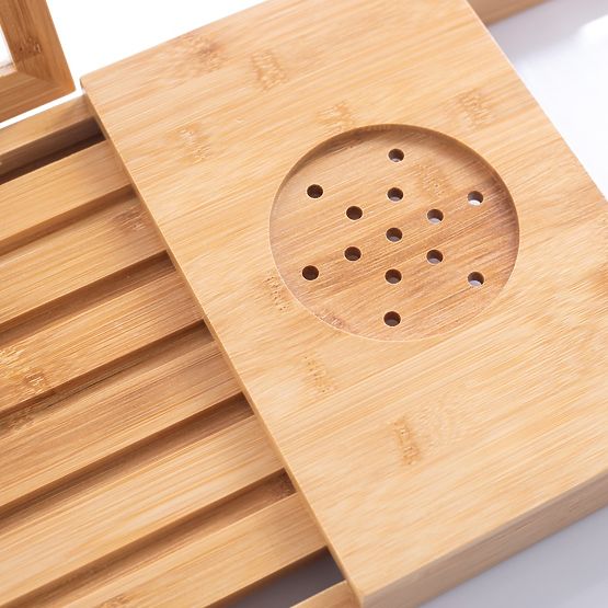 Accesorii de baie MELEDYN culoare maro deschis în stil boho, de sine stătătoare pentru utilizare int