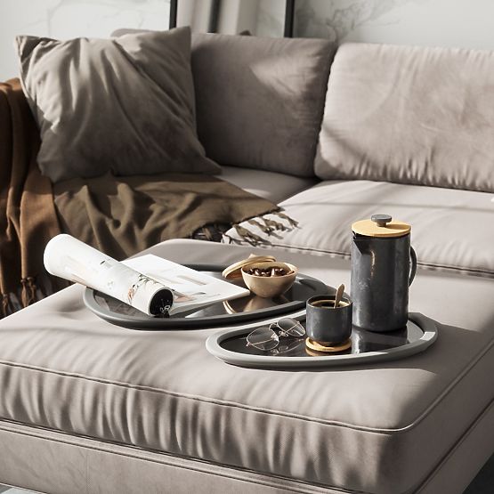 Accesorii de bucătărie cu formă neregulată HUB culoare grafit stil minimalist umbra