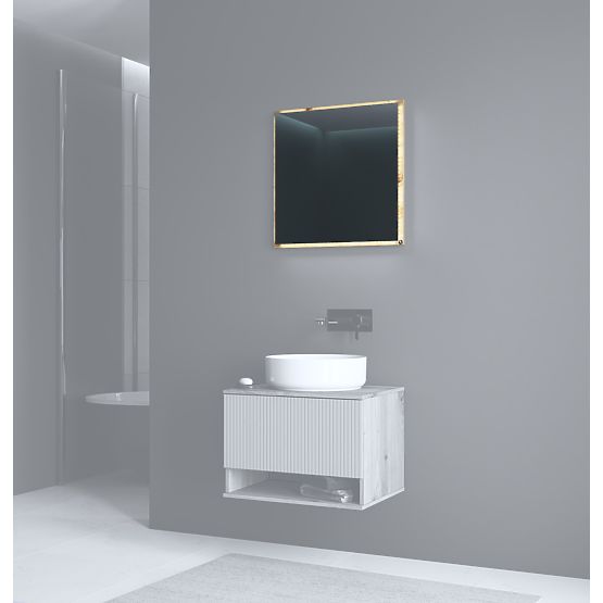 AVIOLA Oglindă 60 cm + LED stejar artisan (1p=1buc)