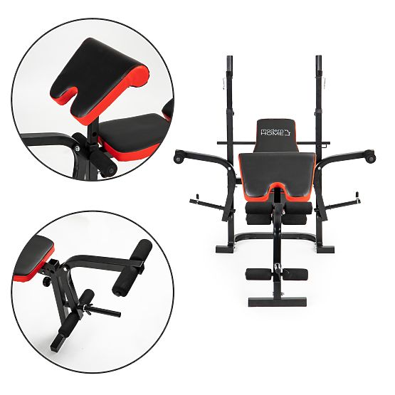 Bancă de exerciții cu suport pentru halteră și suport pentru brațe ModernHome