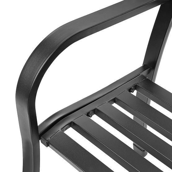 Bancă de grădină cu spătar pentru parc, terasă, balcon, structură metalică