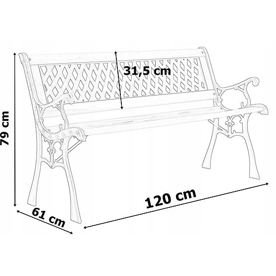 Bancă de grădină din fontă KARO