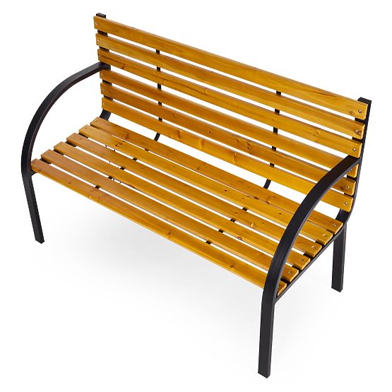 Bancă de grădină din lemn cu spătar 122x57 cm parc MultiGarden