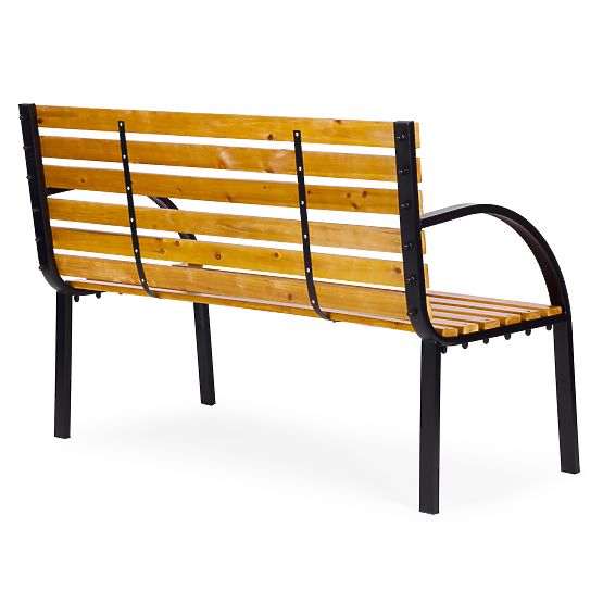 Bancă de grădină din lemn cu spătar 122x57 cm parc MultiGarden