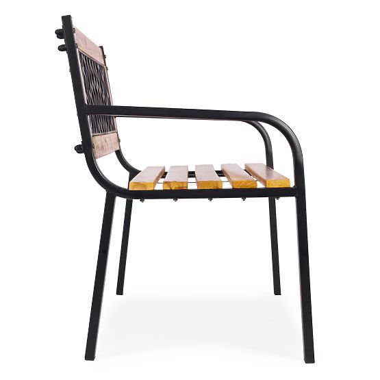 Bancă de grădină din lemn cu spătar cu grilaj 118x52 cm parc MultiGarden