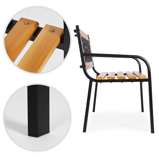 Bancă de grădină din lemn cu spătar cu grilaj 118x52 cm parc MultiGarden