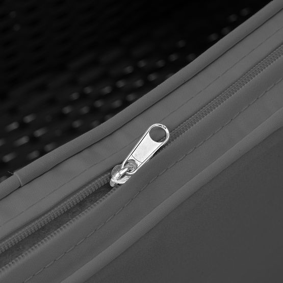 Bancă de grădină din tehnoratan canapea CORDOBA neagră cu perne gri