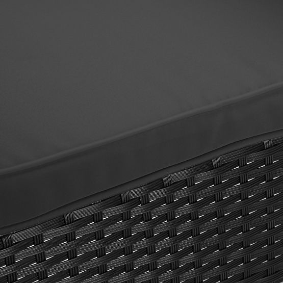 Bancă de grădină din tehnoratan canapea CORDOBA neagră cu perne gri