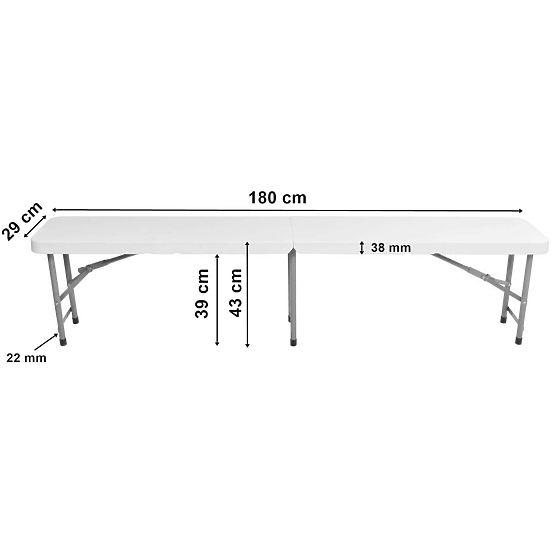 Bancă pliabilă pentru catering 180 cm albă