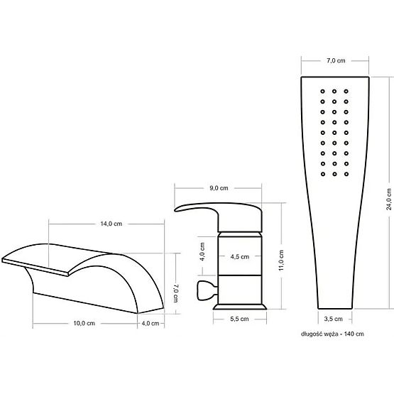 Baterie de cadă Rea Riven aurie periată