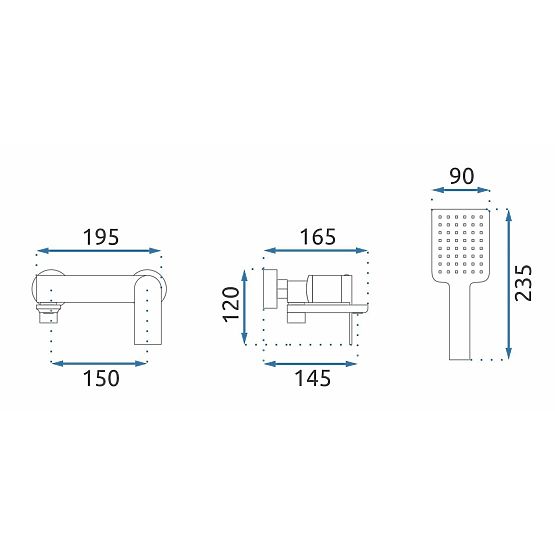 Baterie de cadă REA STORM Cupru Periat