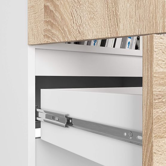 BIBLIOTECĂ ÎNCHISĂ R60 2D 1SZ CLP PK ALBĂ / SONOMA