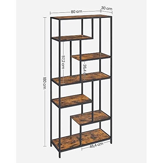 Bibliotecă modernă pentru living cu 6 rafturi