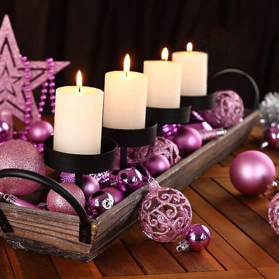 BILE DE CRĂCIUN ROZ 100 BUC KL-21X03