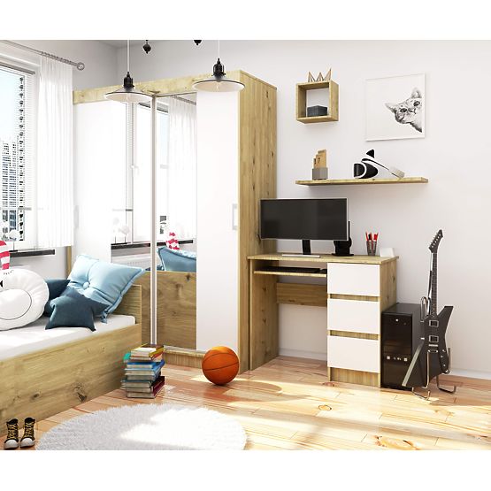 BIROU A-6 CLP STEJAR ARTISAN / ALB DREAPTA