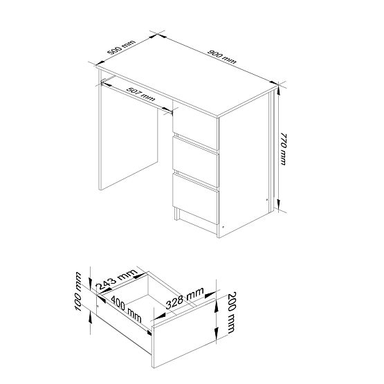 BIROU A-6 CLP STEJAR CRAFT DREAPTA