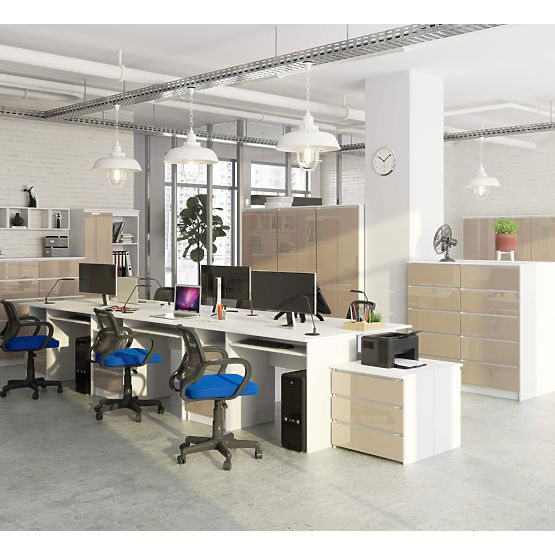 BIROU CLP 135 cm PK ALB / CAPPUCCINO LUCIOAS