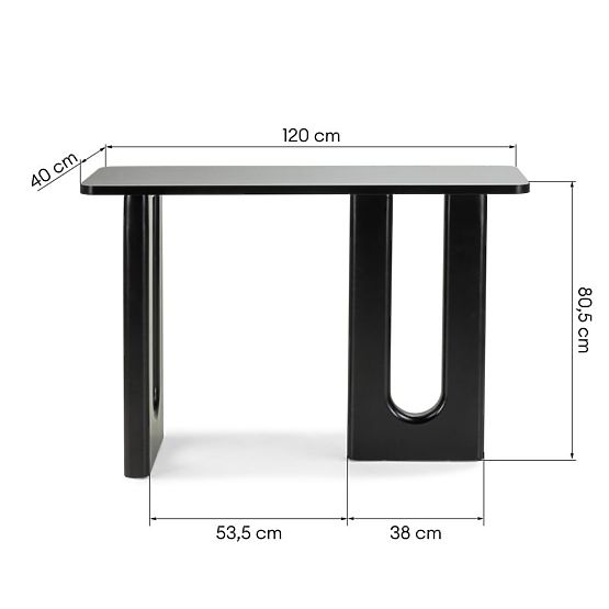 Birou/Consolă Lichi 120 cm, negru, arcuri
