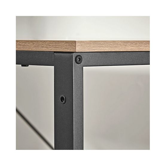 Birou de calculator cu raft și picioare reglabile stejar sonoma