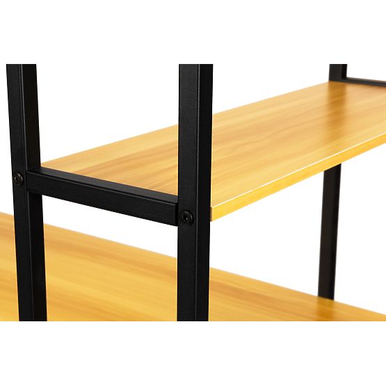 Birou de calculator din lemn cu rafturi loft