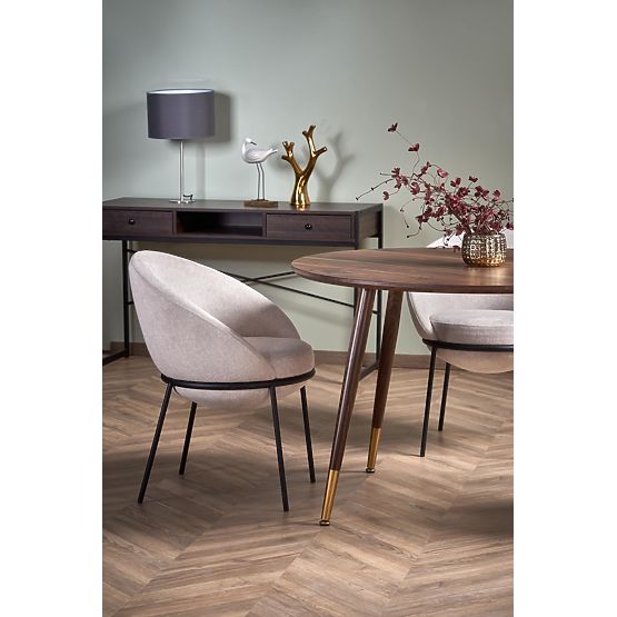 Blat masă DOMENICO - nuc, picioare - nuc / auriu (2p=1buc)