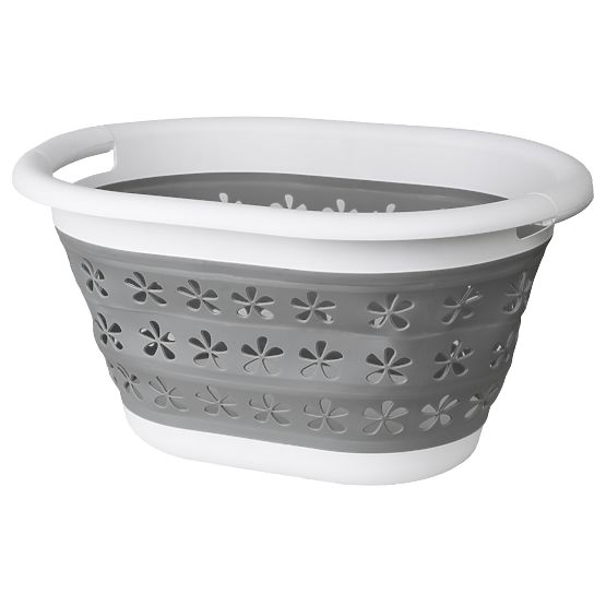 Bol oval pliabil 50 x 37 cm alb-gri OVAL COMPACT 25L