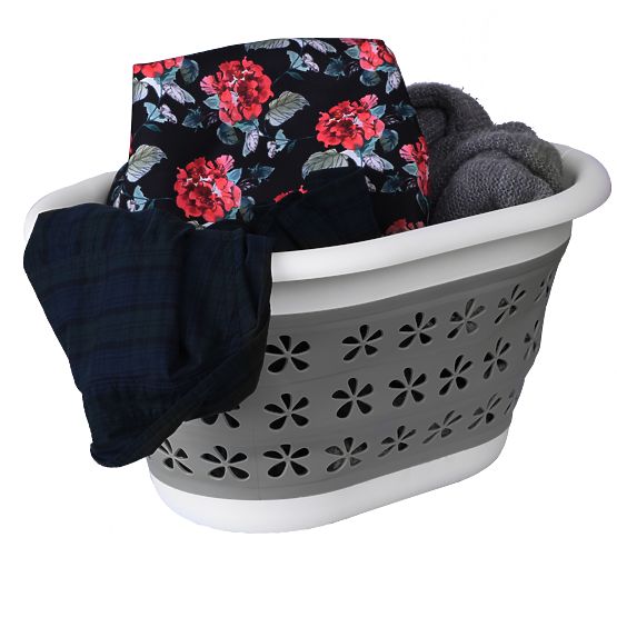 Bol oval pliabil 50 x 37 cm alb-gri OVAL COMPACT 25L