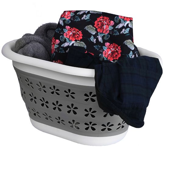 Bol oval pliabil 50 x 37 cm alb-gri OVAL COMPACT 25L