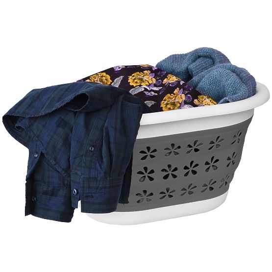 Bol oval pliabil 50 x 37 cm alb-gri OVAL COMPACT 25L