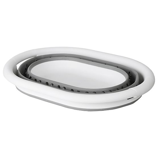 Bol oval pliabil 50 x 37 cm alb-gri OVAL COMPACT 25L