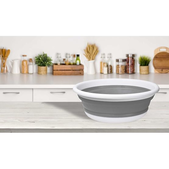 Bol rotund 37 cm alb-gri ELBA COMPACT 9 litri