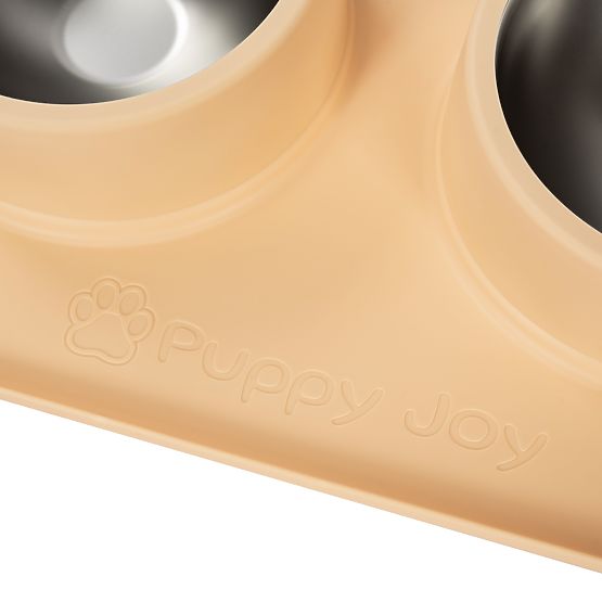 Boluri Metalice pentru Câine sau Pisică cu Suport Antiderapant Bej PJ-089