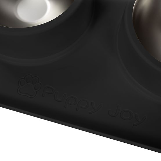 Boluri Metalice pentru Câine sau Pisică cu Suport Antiderapant Negru PJ-086