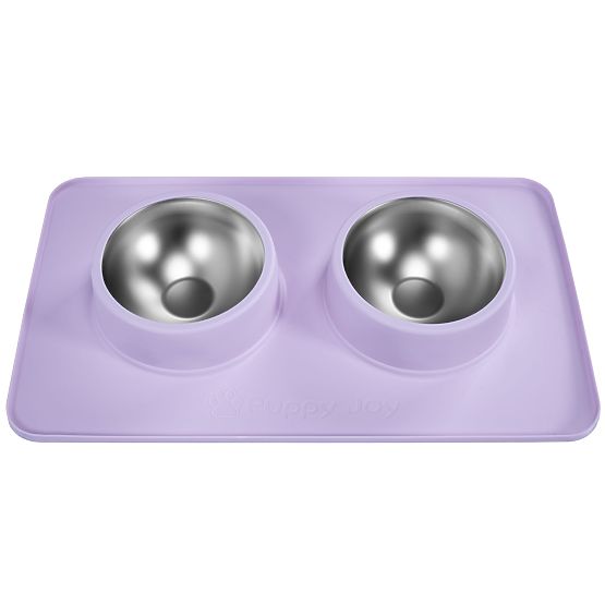 Boluri Metalice pentru Câine sau Pisică cu Suport Antiderapant Violet PJ-088