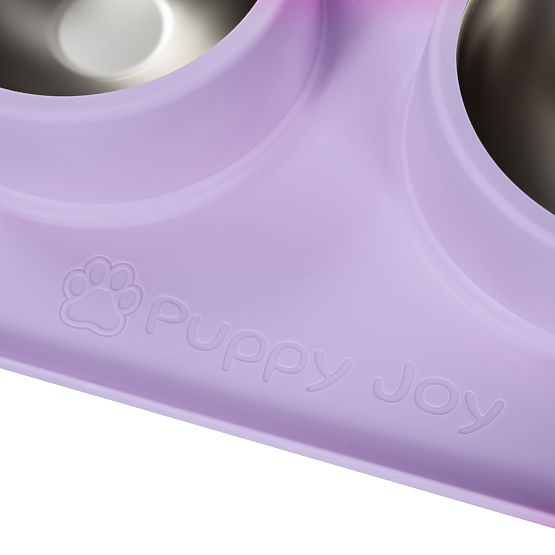 Boluri Metalice pentru Câine sau Pisică cu Suport Antiderapant Violet PJ-088