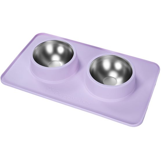 Boluri Metalice pentru Câine sau Pisică cu Suport Antiderapant Violet PJ-088