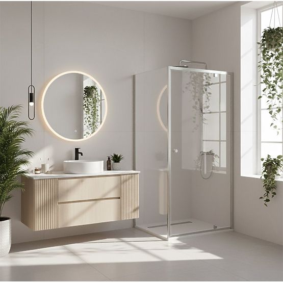 Cabină de duș colț Rea Primo Swing 90x70 Crom