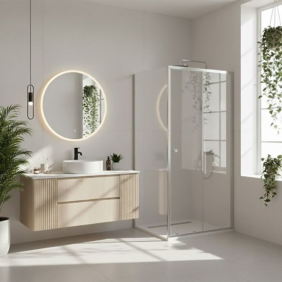 Cabină de duș colțară Rea Primo Slide 100x70 Crom