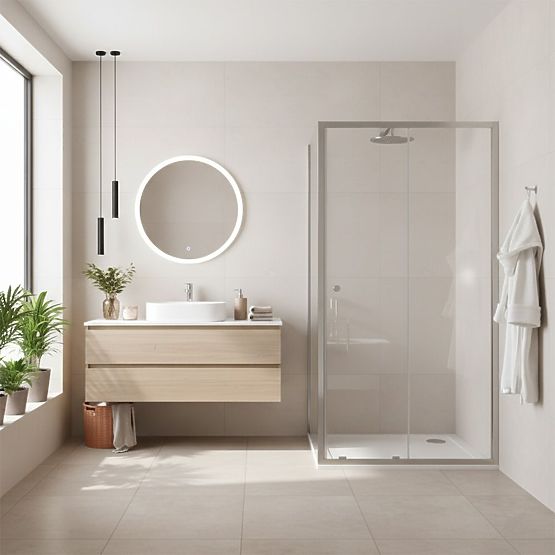 Cabină de duș colțară Rea Primo Slide 100x70 Crom