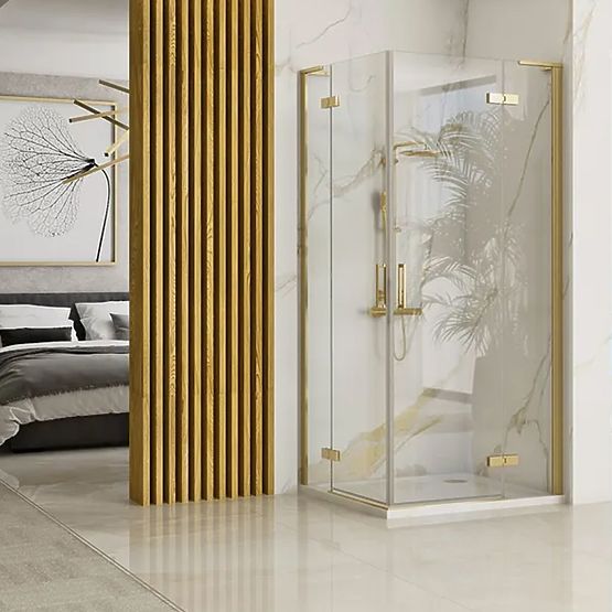 Cabină de duș REA Hugo Double 100x100 Aur Periat