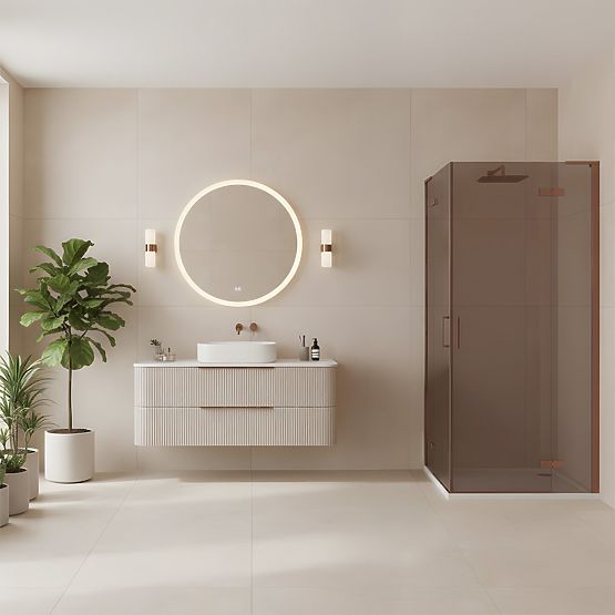 Cabină de duș REA Hugo Double 100x100 Cupru Periat