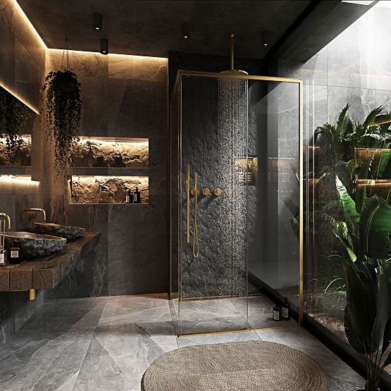 Cabină de duș SOLAR AURIU Periat 120x90