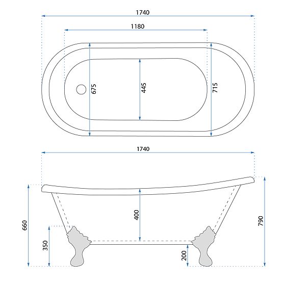 Cadă de baie independentă Rea Sparta 175