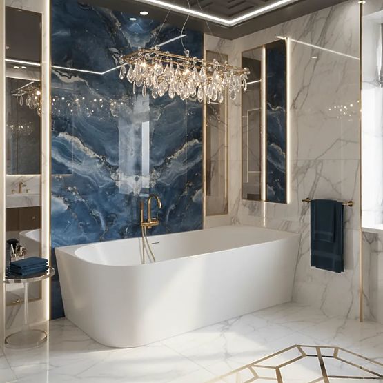 Cadă de colț din acril BELLANTO SLIM 170 Dreapta