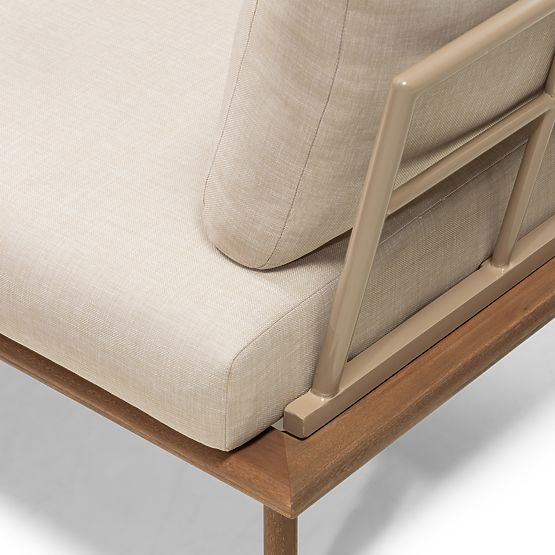 Canapea de colț pentru grădină cu masă Penne, lemn de eucalipt FSC, bej